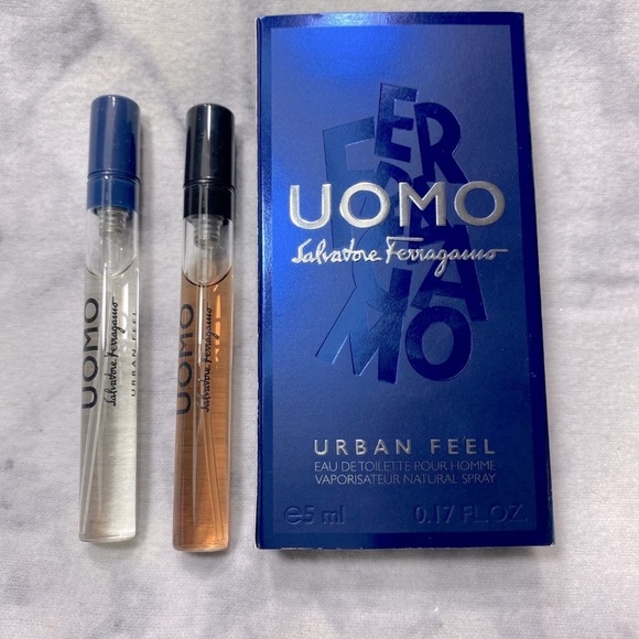 Salvatore Ferragamo Uomo Urban Feel EDT Twin Pack, 2 x 5 ml, Natural Spray, NEW - Picture 2 of 8